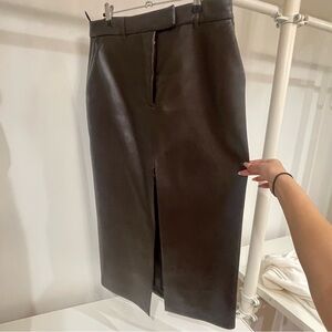 Wilfred Dark Brown Pencil Skirt
